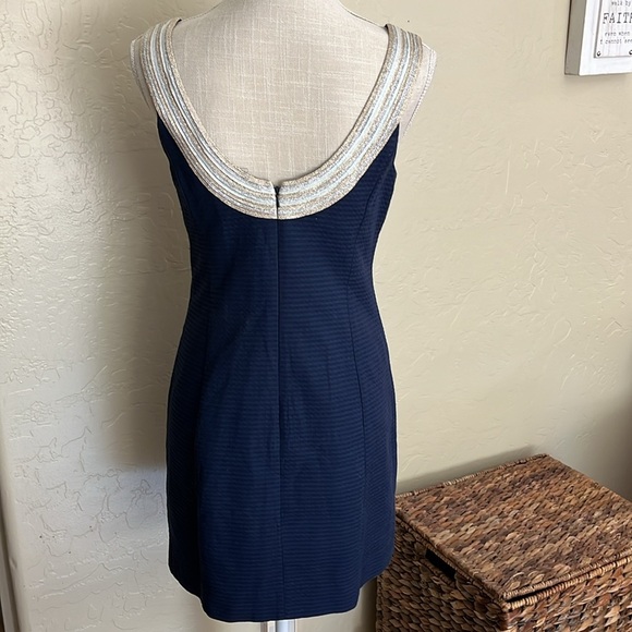 LILLY PULITZER Valli Embroidered Soutache Slip Dress - True Navy- Size 4 - Picture 7 of 13